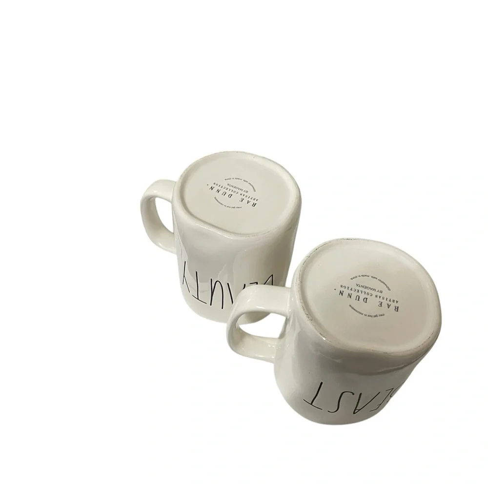 Rae Dunn White 'Beauty' and 'Beast' Mugs - Picture 6 of 6